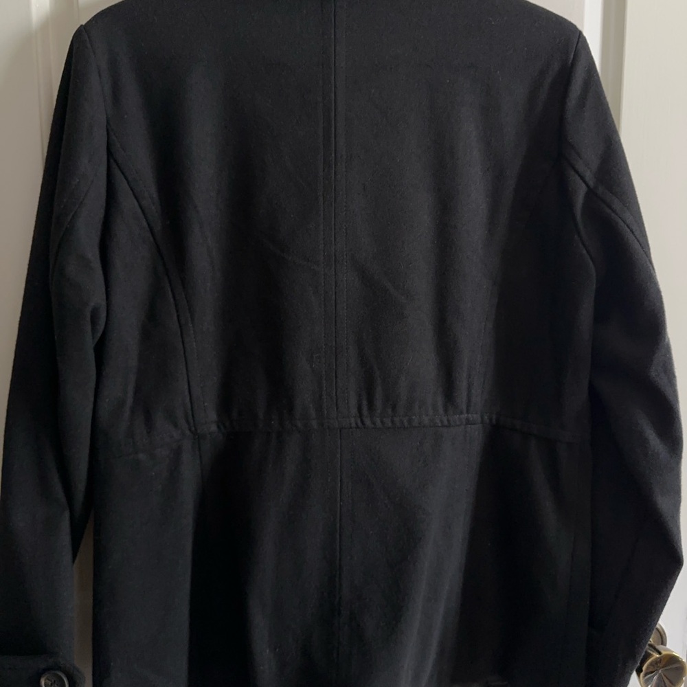 Black Double-Breasted Pea Coat - Picture 3 of 5